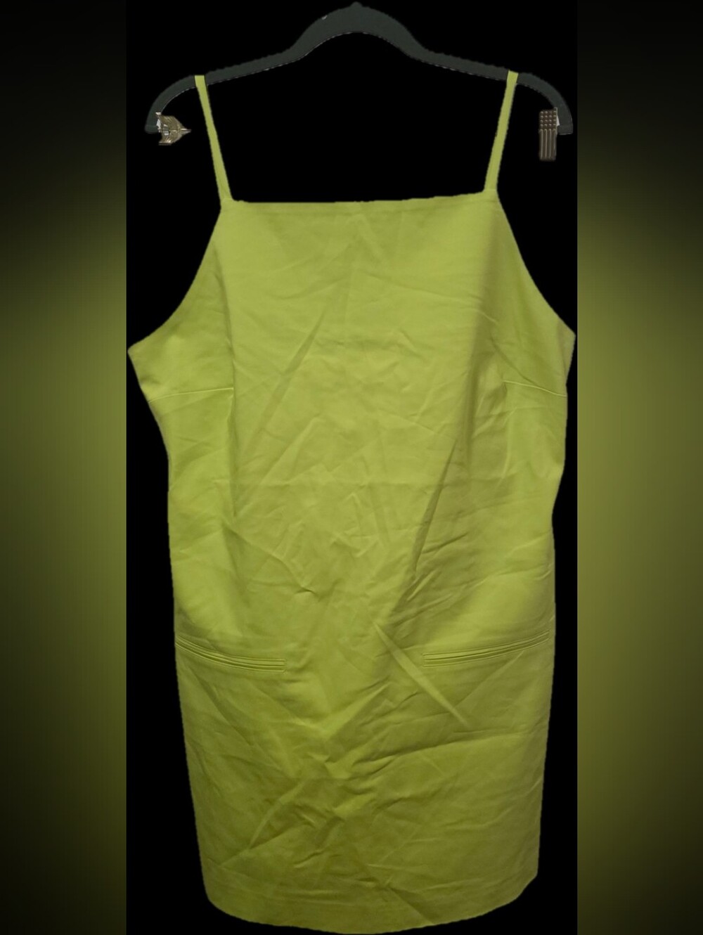 Lime Green Spaghetti Strap Sheath Dress